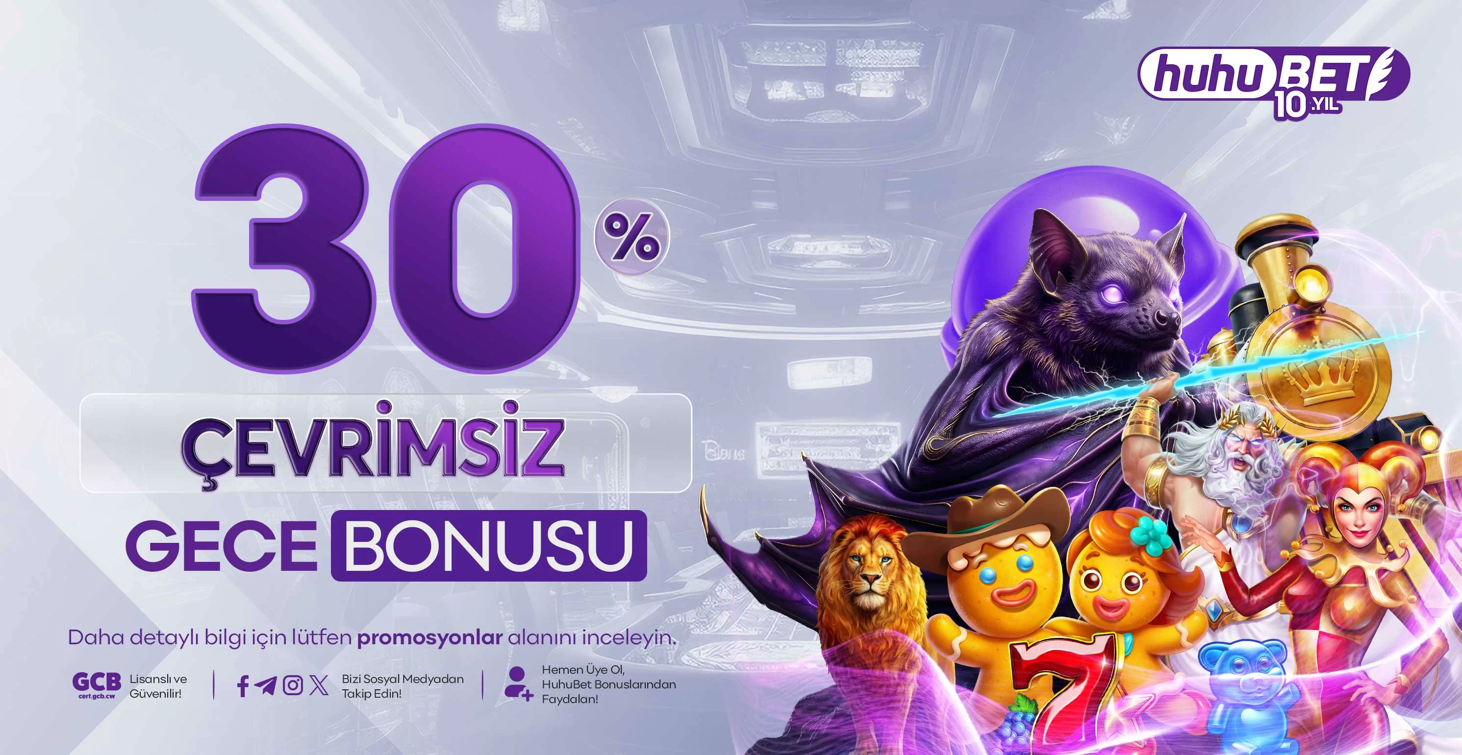 Huhubet %30 çevrimsiz gece bonusu