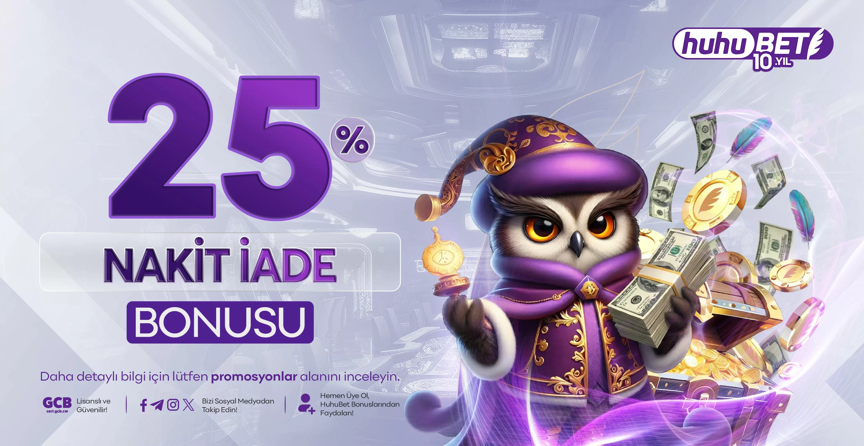 Huhubet %25 nakit iade bonusu